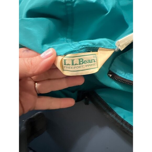 L.L. Bean Mens Teal Pullover Windbreaker Jacket XL Lightweight Nylon Hooded - Picture 2 of 11